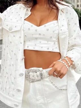 Show Me Your Mumu Getting Hitched Embellished Jacket White Size Small Bridal